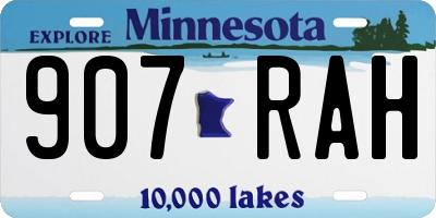 MN license plate 907RAH