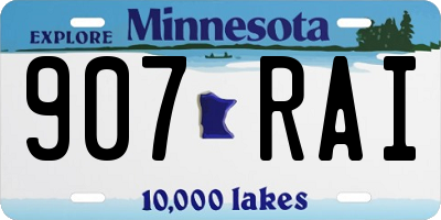 MN license plate 907RAI