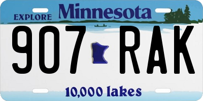 MN license plate 907RAK
