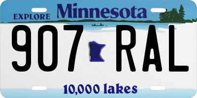 MN license plate 907RAL