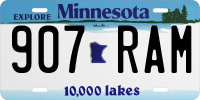 MN license plate 907RAM
