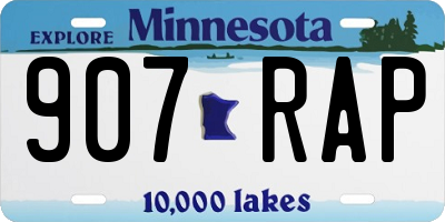 MN license plate 907RAP