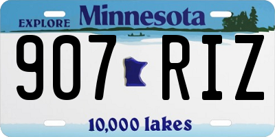 MN license plate 907RIZ