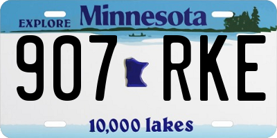 MN license plate 907RKE