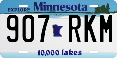 MN license plate 907RKM