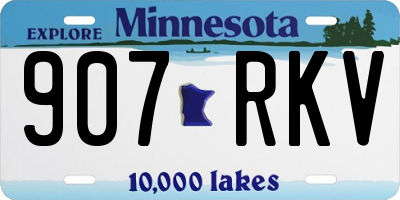 MN license plate 907RKV