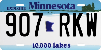 MN license plate 907RKW