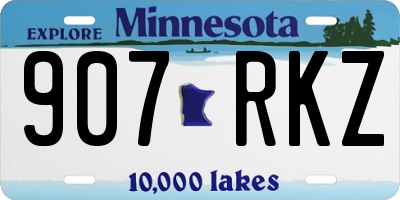 MN license plate 907RKZ