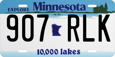 MN license plate 907RLK