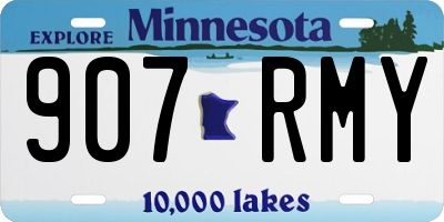 MN license plate 907RMY