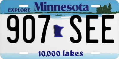 MN license plate 907SEE