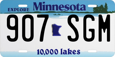 MN license plate 907SGM