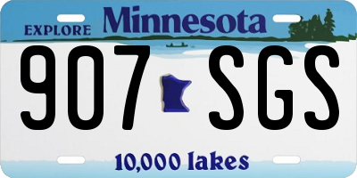 MN license plate 907SGS