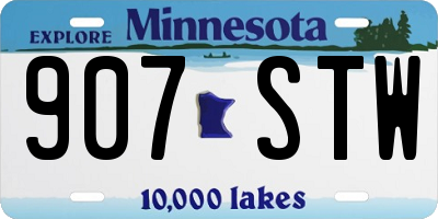 MN license plate 907STW
