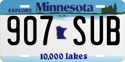 MN license plate 907SUB