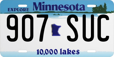 MN license plate 907SUC