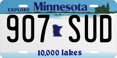MN license plate 907SUD