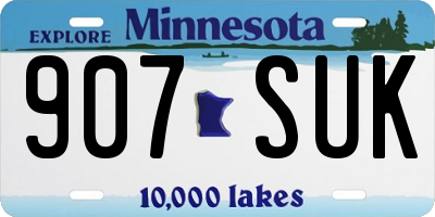 MN license plate 907SUK