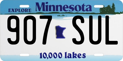 MN license plate 907SUL