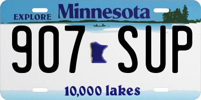 MN license plate 907SUP