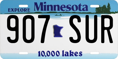 MN license plate 907SUR
