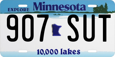MN license plate 907SUT