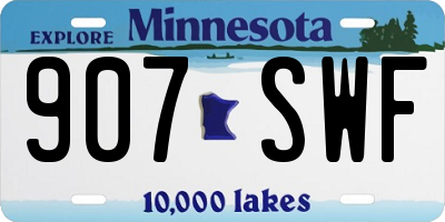 MN license plate 907SWF