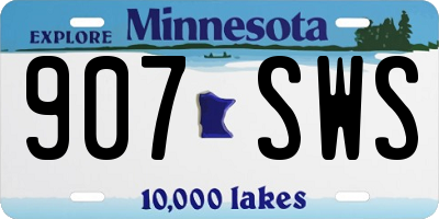 MN license plate 907SWS
