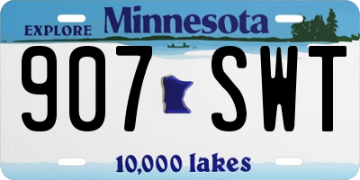 MN license plate 907SWT