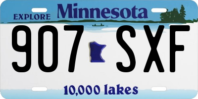 MN license plate 907SXF