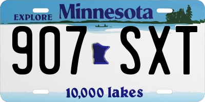 MN license plate 907SXT
