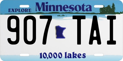 MN license plate 907TAI