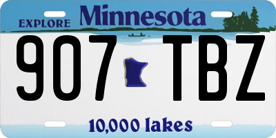 MN license plate 907TBZ
