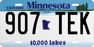 MN license plate 907TEK