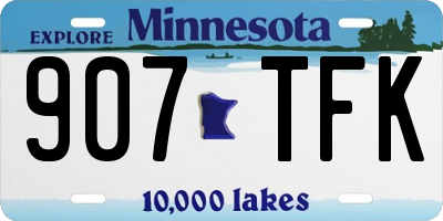 MN license plate 907TFK