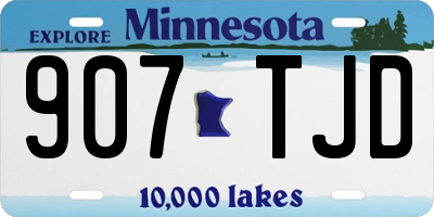 MN license plate 907TJD