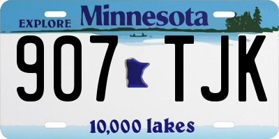 MN license plate 907TJK
