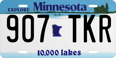 MN license plate 907TKR
