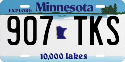 MN license plate 907TKS