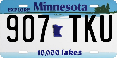 MN license plate 907TKU