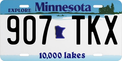 MN license plate 907TKX