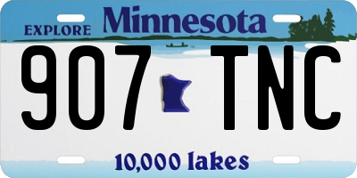 MN license plate 907TNC