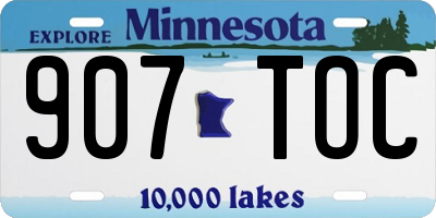 MN license plate 907TOC