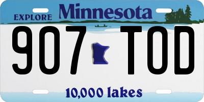 MN license plate 907TOD