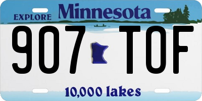 MN license plate 907TOF