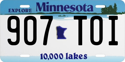 MN license plate 907TOI
