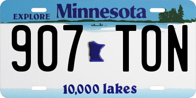 MN license plate 907TON