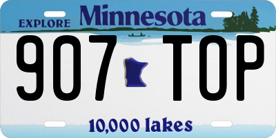 MN license plate 907TOP
