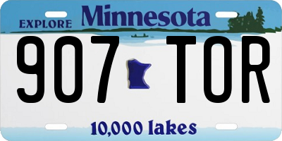 MN license plate 907TOR