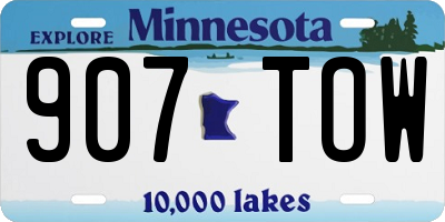 MN license plate 907TOW